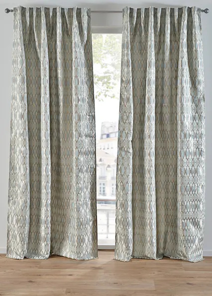 Fertigvorhang aus Jacquard (1er Pack) in blau - bonprix Fertigvorhang aus Jacquard (1er Pack) in blau - bonprix
