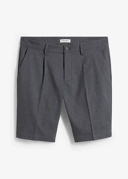 Chino-Bermuda mit Bügelfalte, Relaxed Fit in grau von vorne - bonprix Chino-Bermuda mit Bügelfalte, Relaxed Fit in grau von vorne - bonprix
