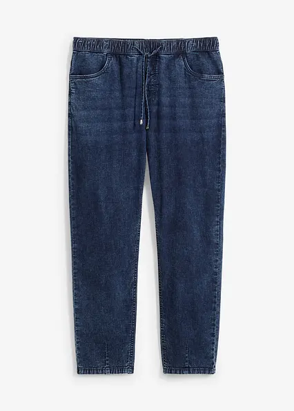Leichte Relaxed Fit Schlupf-Stretch-Jeans, Straight in blau von vorne - bonprix Leichte Relaxed Fit Schlupf-Stretch-Jeans, Straight in blau von vorne - bonprix