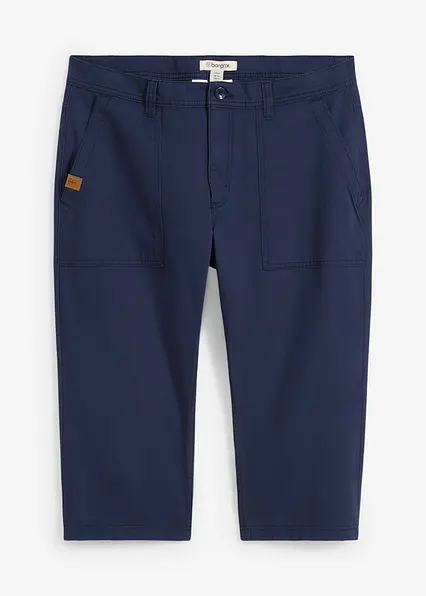 Long-Bermuda aus reiner Baumwolle Regular Fit in blau von vorne - bonprix Long-Bermuda aus reiner Baumwolle Regular Fit in blau von vorne - bonprix