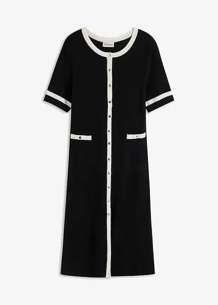 Strickkleid mit Viskose in schwarz von vorne - bonprix Strickkleid mit Viskose in schwarz von vorne - bonprix