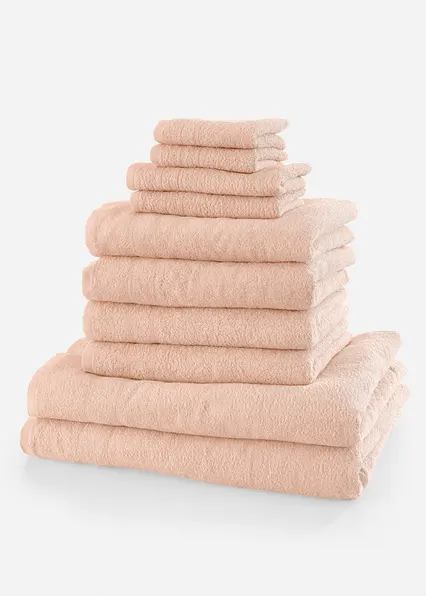 Handtuch Set (10-tlg. Set) in beige von vorne - bonprix Handtuch Set (10-tlg. Set) in beige von vorne - bonprix