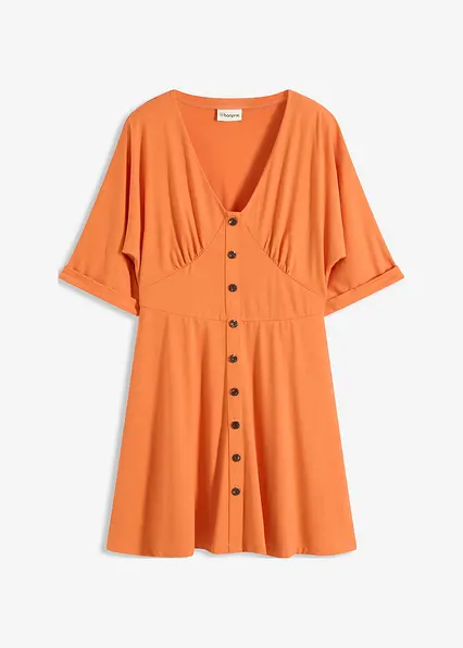 Tailliertes Minikleid in orange von vorne - bonprix Tailliertes Minikleid in orange von vorne - bonprix