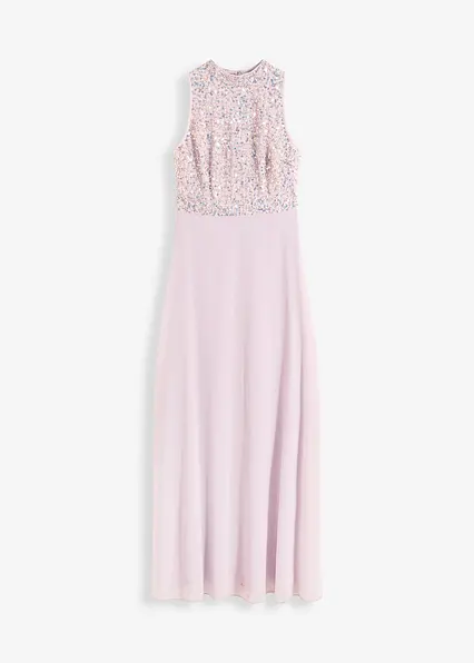 Maxikleid mit Paillettenstickerei in rosa von vorne - bonprix Maxikleid mit Paillettenstickerei in rosa von vorne - bonprix