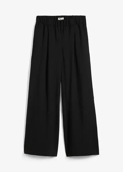 Palazzo-Hose mit Bundfalten in schwarz von vorne - bonprix Palazzo-Hose mit Bundfalten in schwarz von vorne - bonprix