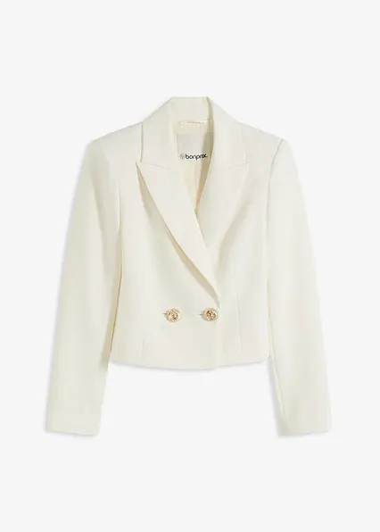 Kurzblazer in weiß von vorne - bonprix Kurzblazer in weiß von vorne - bonprix