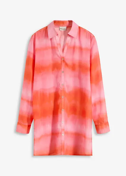 Longbluse mit Batik-Print in rosa von vorne - bonprix Longbluse mit Batik-Print in rosa von vorne - bonprix