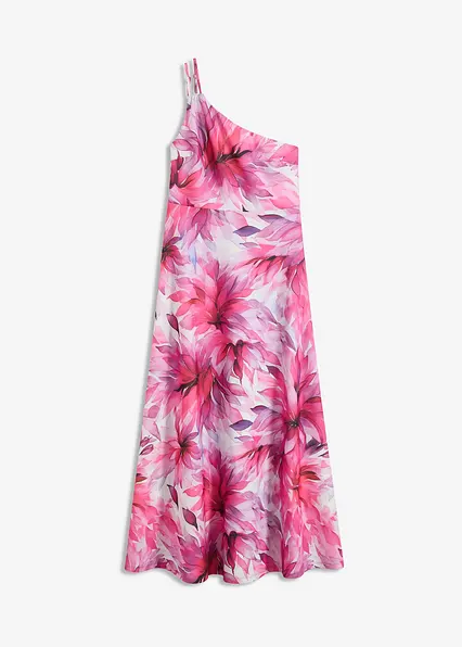 One-Shoulder-Kleid aus strukturiertem Crepe in weiß von vorne - bonprix One-Shoulder-Kleid aus strukturiertem Crepe in weiß von vorne - bonprix