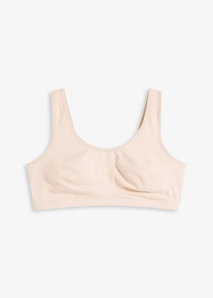 Bustier mit Baumwolle in beige von vorne - bonprix Bustier mit Baumwolle in beige von vorne - bonprix