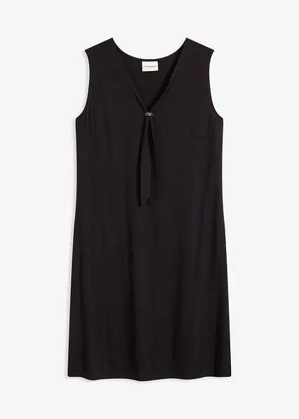 Shirtkleid mit Schluppe in schwarz von vorne - bonprix Shirtkleid mit Schluppe in schwarz von vorne - bonprix