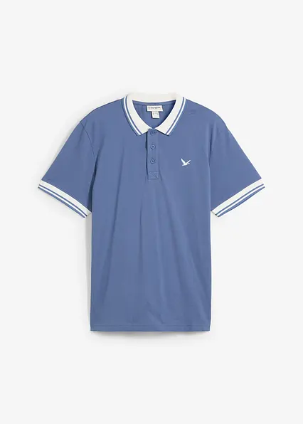 Piqué-Poloshirt aus reiner Bio-Baumwolle in blau von vorne - bonprix Piqué-Poloshirt aus reiner Bio-Baumwolle in blau von vorne - bonprix