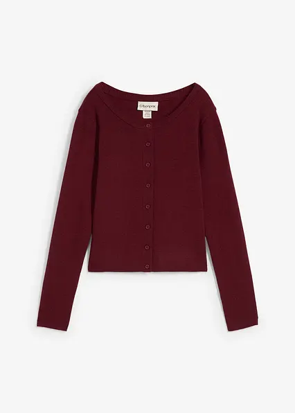 Kurze Feinstrickjacke in rot von vorne - bonprix Kurze Feinstrickjacke in rot von vorne - bonprix