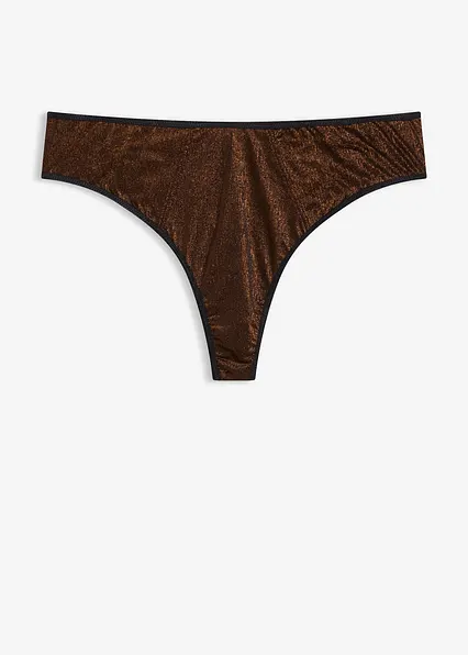 Maxistring aus glitzerndem Material in schwarz von vorne - bonprix Maxistring aus glitzerndem Material in schwarz von vorne - bonprix