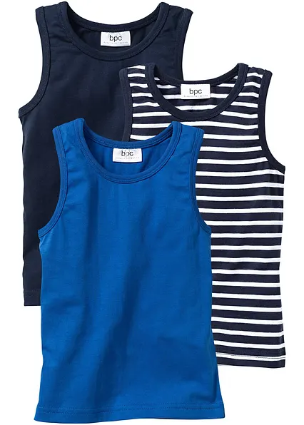 Unterhemd (3er-Pack) in blau von vorne - bonprix Unterhemd (3er-Pack) in blau von vorne - bonprix