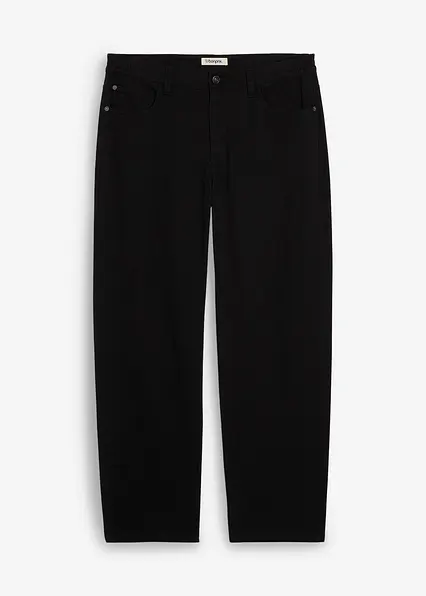 Relaxed Fit Twillhose mit Komfortbund, Straight in schwarz von vorne - bonprix Relaxed Fit Twillhose mit Komfortbund, Straight in schwarz von vorne - bonprix