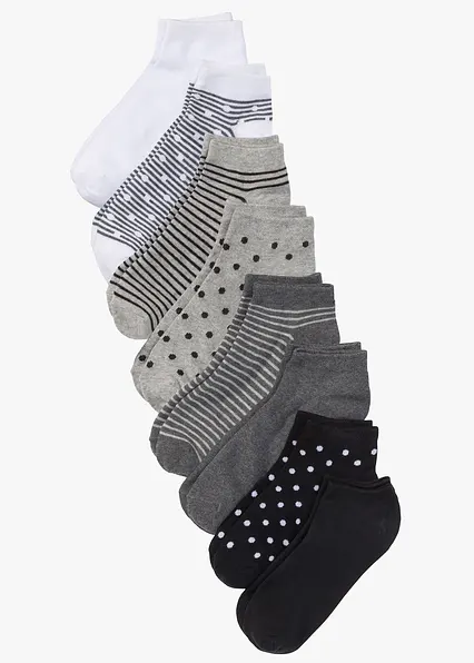 Sneakersocken mit Bio-Baumwolle (8er Pack) in schwarz von vorne - bonprix Sneakersocken mit Bio-Baumwolle (8er Pack) in schwarz von vorne - bonprix