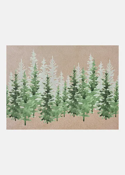 Fußmatte mit winterlichem Wald- Motiv in grün von vorne - bonprix Fußmatte mit winterlichem Wald- Motiv in grün von vorne - bonprix