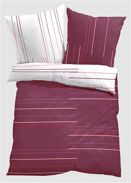 Wendebettwäsche mit Streifen in lila von vorne - bonprix Wendebettwäsche mit Streifen in lila von vorne - bonprix