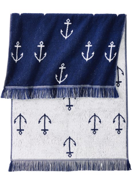 Handtuch mit Anker Muster in blau - bpc living bonprix collection