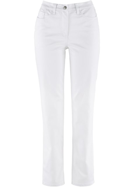 Straight Jeans, Mid Waist, Stretch  in weiß von vorne - bpc bonprix collection