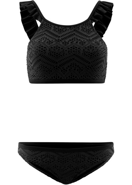 Bustier Bikini (2-tlg. Set) in schwarz von vorne - RAINBOW