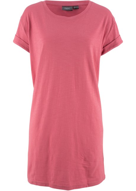 Boxy-Longshirt mit kurzen Ärmeln in pink von vorne - bpc bonprix collection
