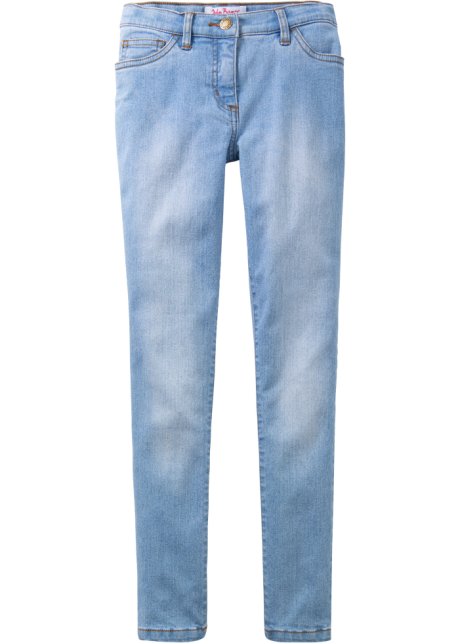 Mädchen Skinny-Stretch-Jeans in blau von vorne - John Baner JEANSWEAR