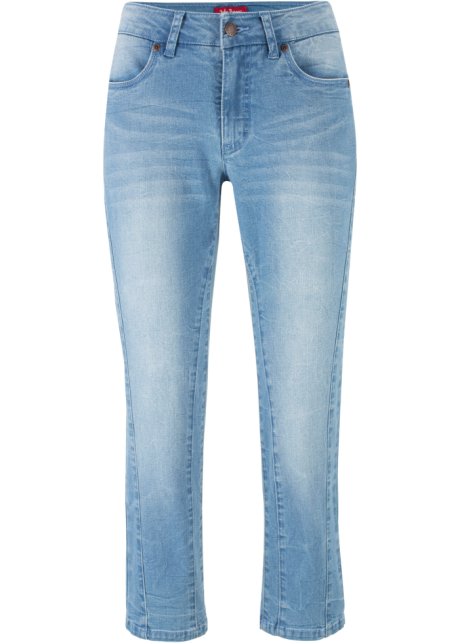 7/8-Ultra-Soft-Jeans in blau von vorne - John Baner JEANSWEAR