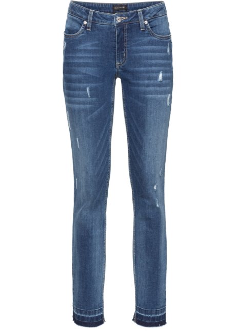 Stretch-Jeans, Petite in blau von vorne - BODYFLIRT