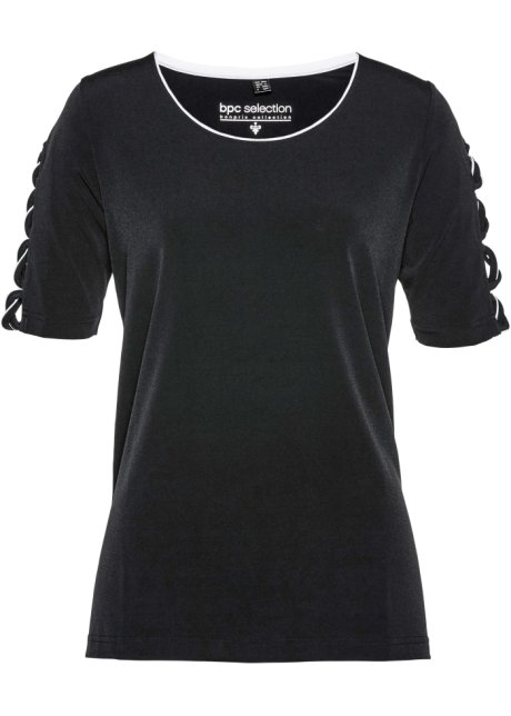 Shirt in schwarz von vorne - bpc selection