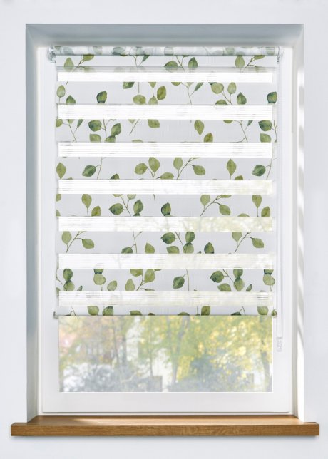 Doppelrollo mit Blätter Druck in grün - bpc living bonprix collection