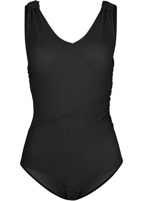 Shape Badeanzug leichte Formkraft in schwarz von vorne - bpc selection
