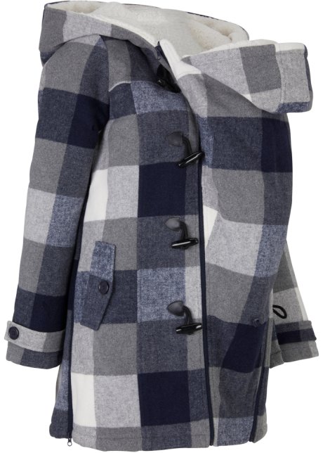 Woll-Umstandsjacke  mit Teddyfutter / Tragejacke in blau von der Seite - bpc bonprix collection