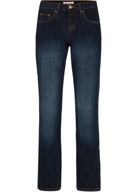 Straight Jeans High Waist, Shaping  in blau von vorne - John Baner JEANSWEAR
