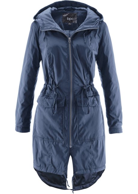 Leicht gefütterter Mantel mit Tunnelzug in blau von vorne - bpc bonprix collection