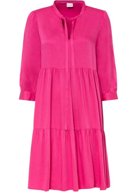 Kleid aus nachhaltiger Viskose in pink von vorne - BODYFLIRT