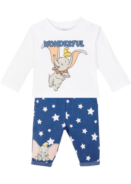 Baby Disney Dumbo Shirt+ Sweathose (2-tlg.Set)  in weiß von vorne - Disney