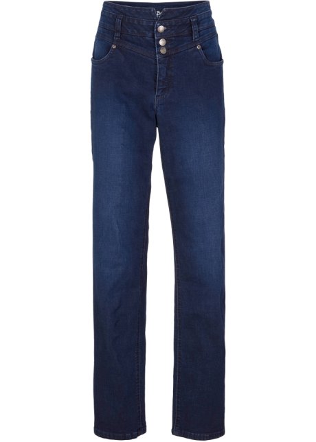 Wide Fit Shaping-Super-Stretch-Jeans, Highwaist in blau von vorne - John Baner JEANSWEAR
