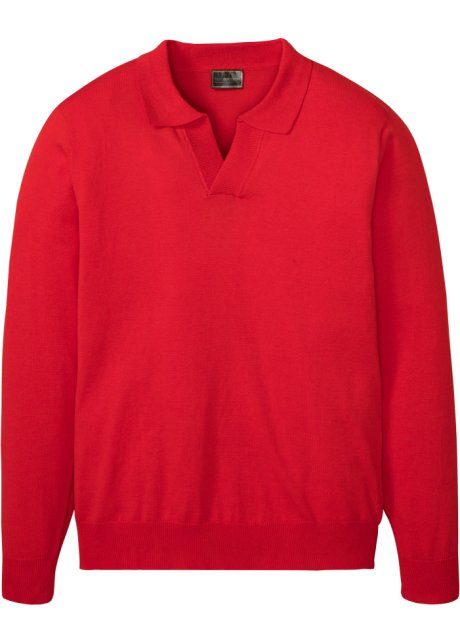 Pullover mit Polokragen in rot von vorne - bpc selection
