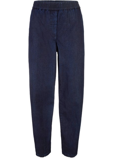 Mom Jeans, High Waist, Bequembund  in blau von vorne - bpc bonprix collection