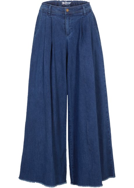 Jeans-Hosenrock in blau von vorne - John Baner JEANSWEAR