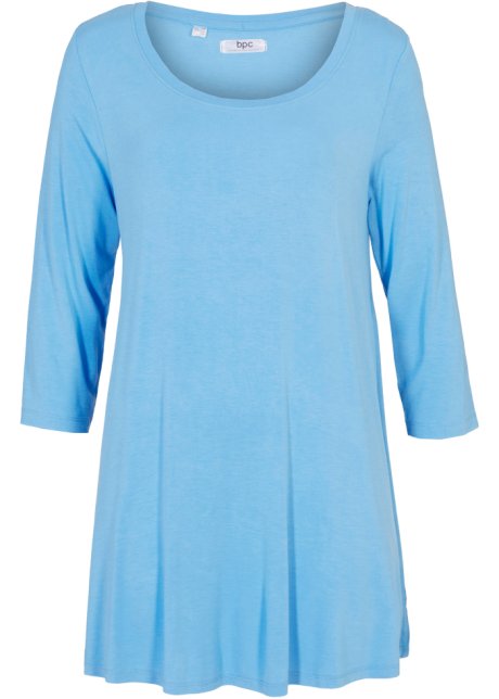 Viskose-Stretch- Shirt mit 3/4 Arm in blau von vorne - bpc bonprix collection