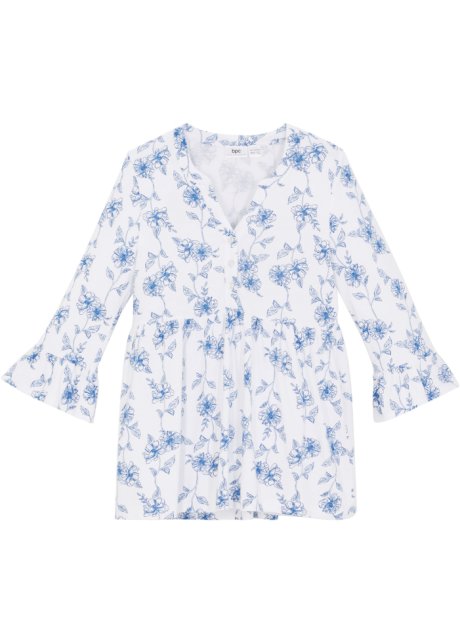 Mädchen Shirt-Tunika mit ¾ Arm in weiß von vorne - bpc bonprix collection