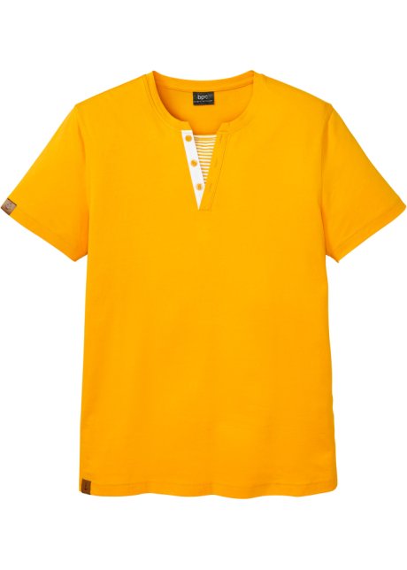 Henleyshirt, Kurzarm in orange von vorne - bpc bonprix collection