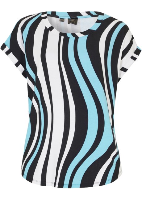 Shirt im Streifen Design in schwarz von vorne - bpc selection