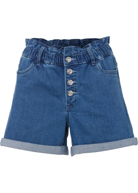 Jeans-Shorts mit Bequembund in blau von vorne - BODYFLIRT