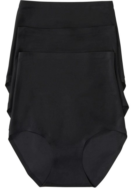 Shape Panty mit mittlerer Formkraft (3er Pack) in schwarz von vorne - bpc bonprix collection - Nice Size