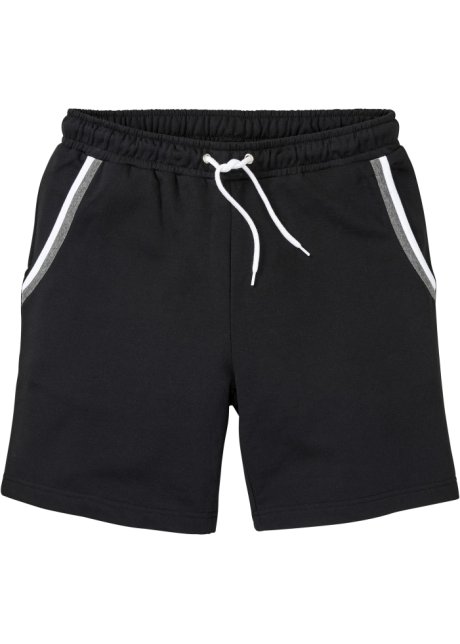Sweat-Shorts in schwarz von vorne - bpc bonprix collection