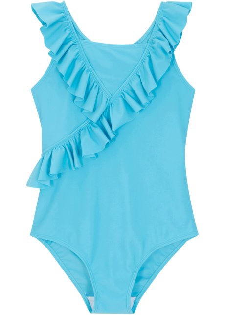 Mädchen Badeanzug in blau von vorne - bpc bonprix collection