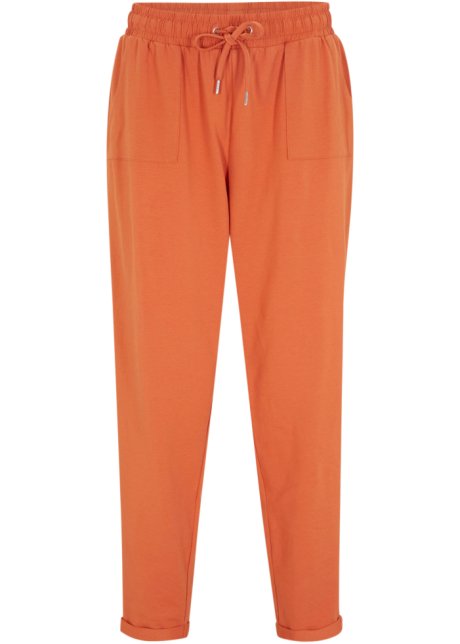 Bequem geschnittene Jersey-Hose mit Bindeband  in orange von vorne - bpc bonprix collection